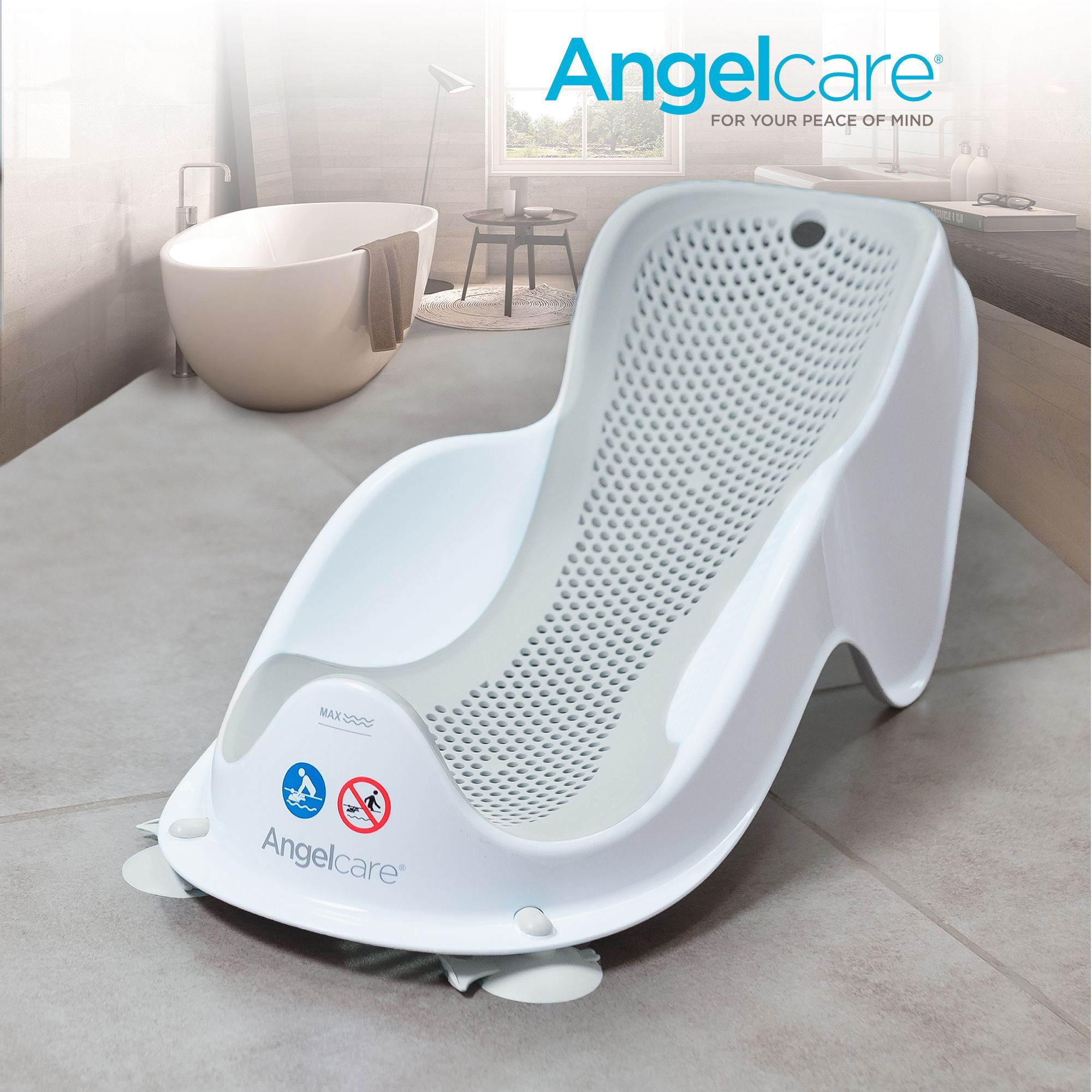 Лежачок-горка для купания новорожденных детей Angelcare Bath Support Mini, серый