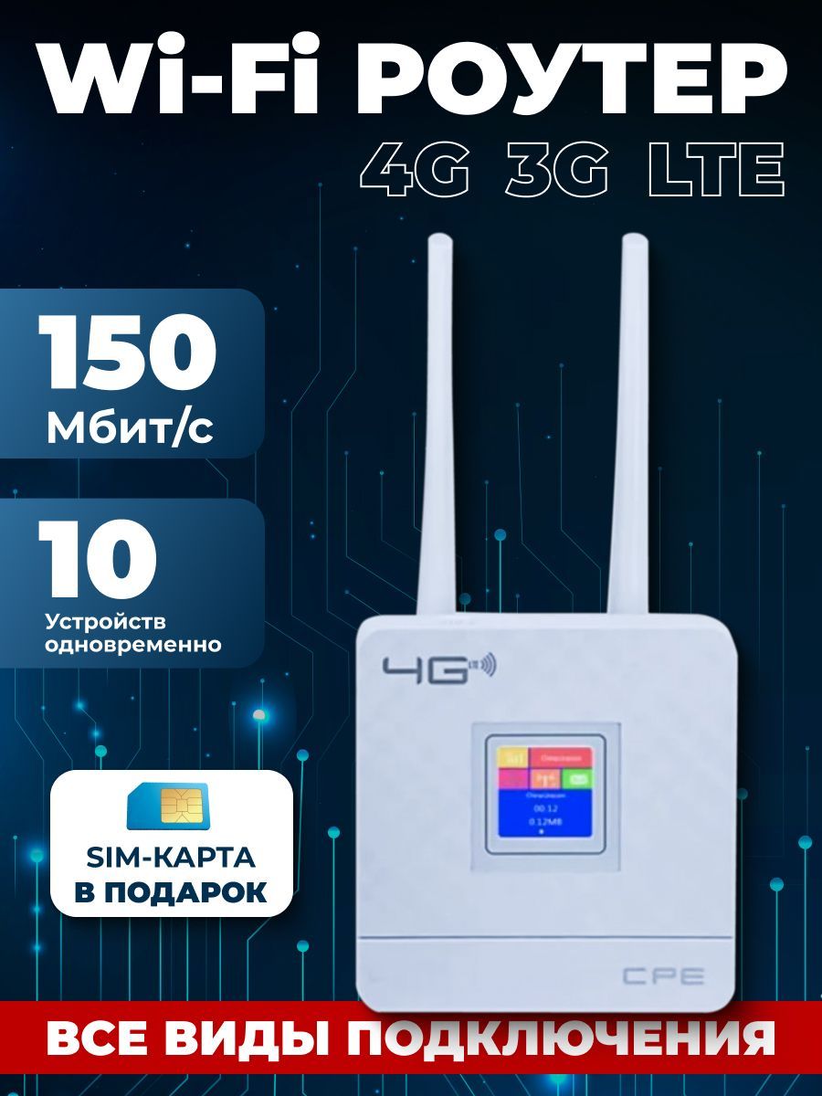 Роутер TIANJIE 4g с дисплеем + СИМ карта по России в ПОДАРОК!, белый, 2.4  ГГц купить по низкой цене с доставкой в интернет-магазине OZON (416555174)