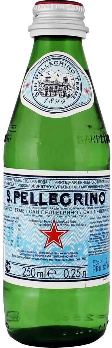 San Pellegrino Вода Минеральная Газированная 250мл. 24шт