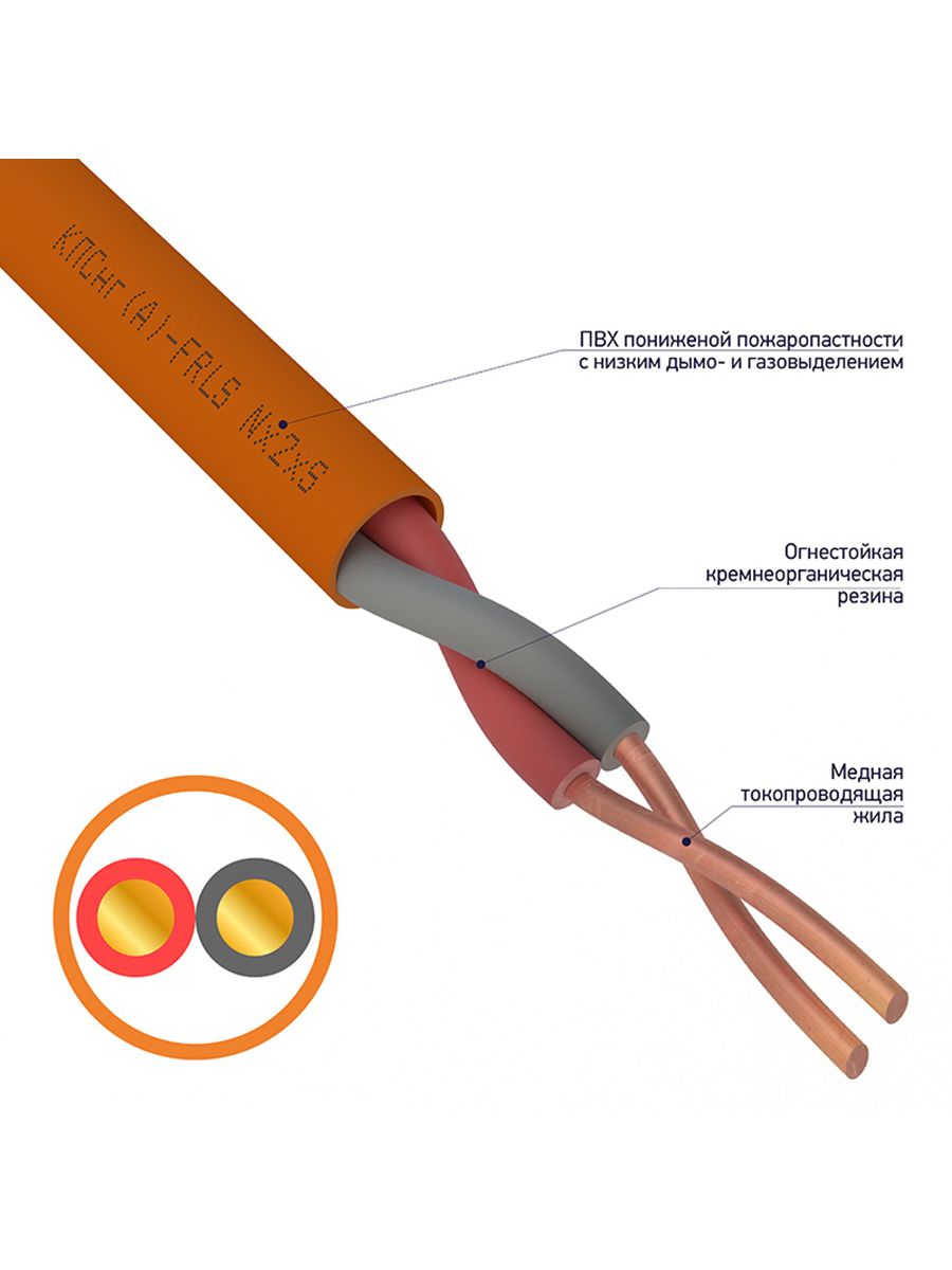 КПСНГ(А)-FRHF 1*2*0,75 (бухта 200м) кабель огнестойкий (ИВКЗ)