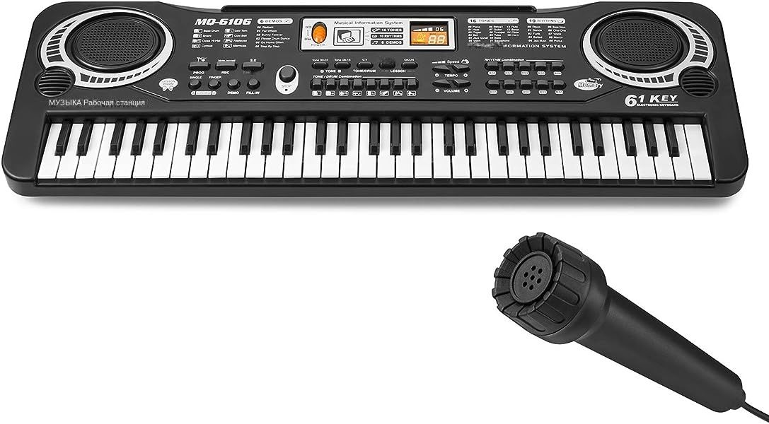 Electronic keyboard 61 key. 61 key keyboard. keyboard 61 top view.