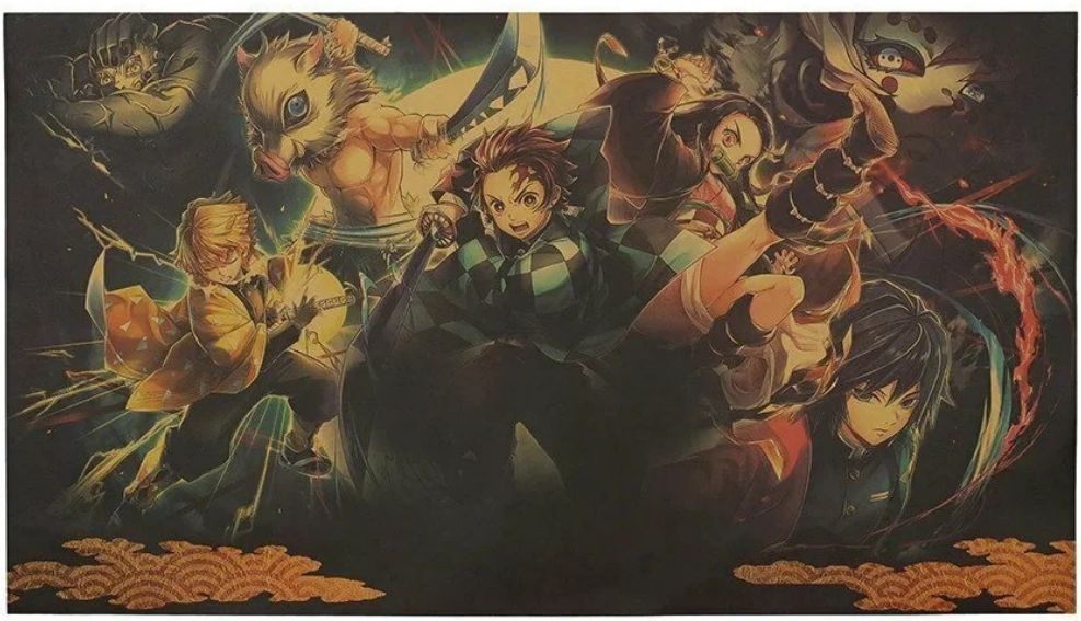 Постер anime Demon slayer (истребитель демонов) Готовый оригинальный подарок! Интерьерный постер-плакат