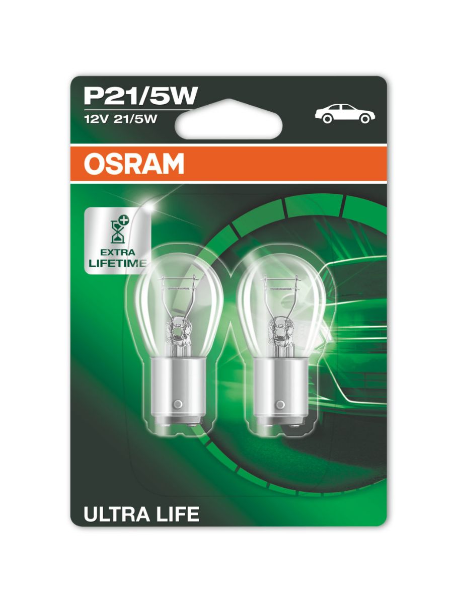 OsramАвтолампаP21/5W(21/5W12V)UltraLife(Blister)2шт