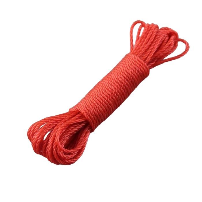 Веревка бельевая / шнур для белья - 4мм х 20м, красная 2шт