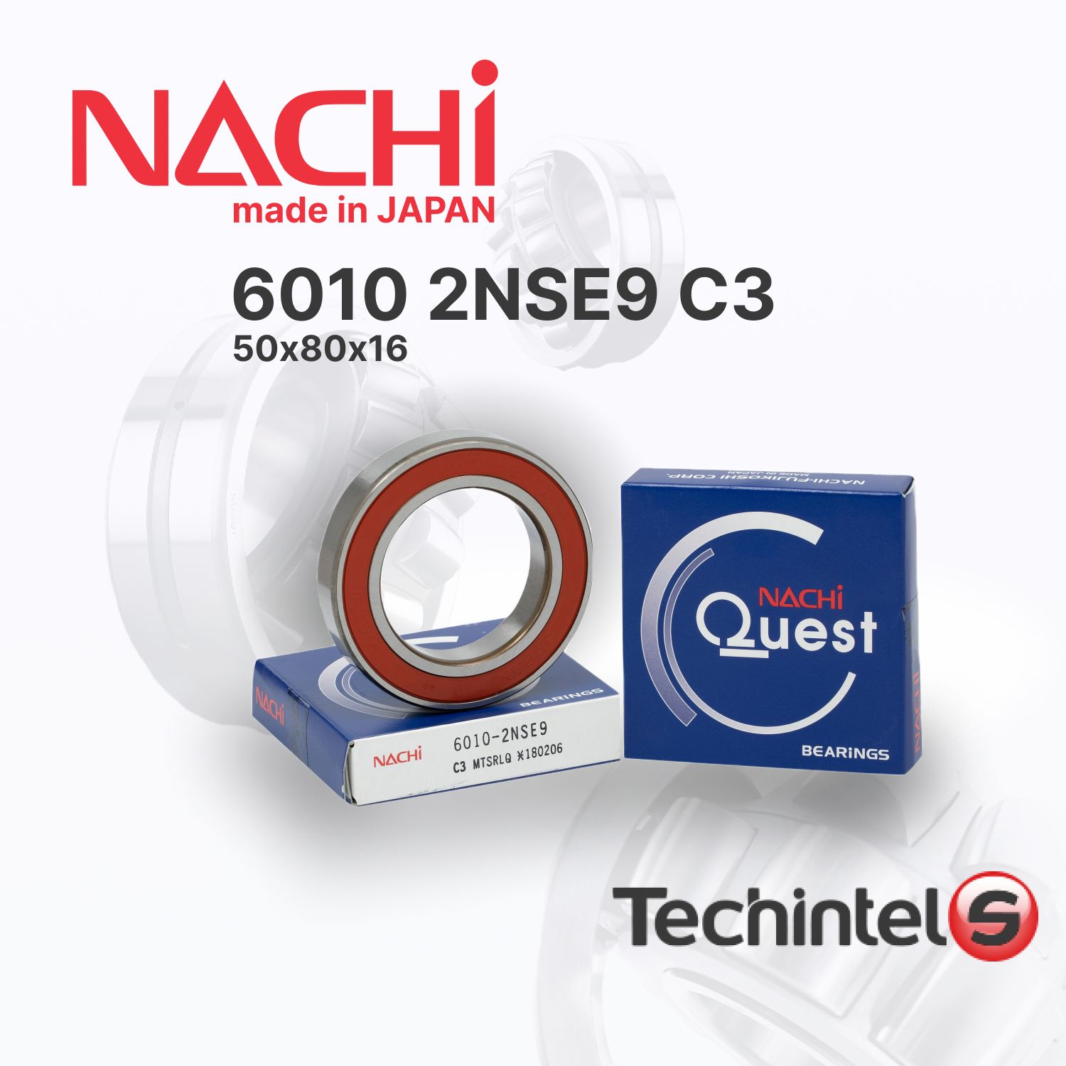 Подшипник NACHI 6010 2NSE C3 (2RS) 50х80х16