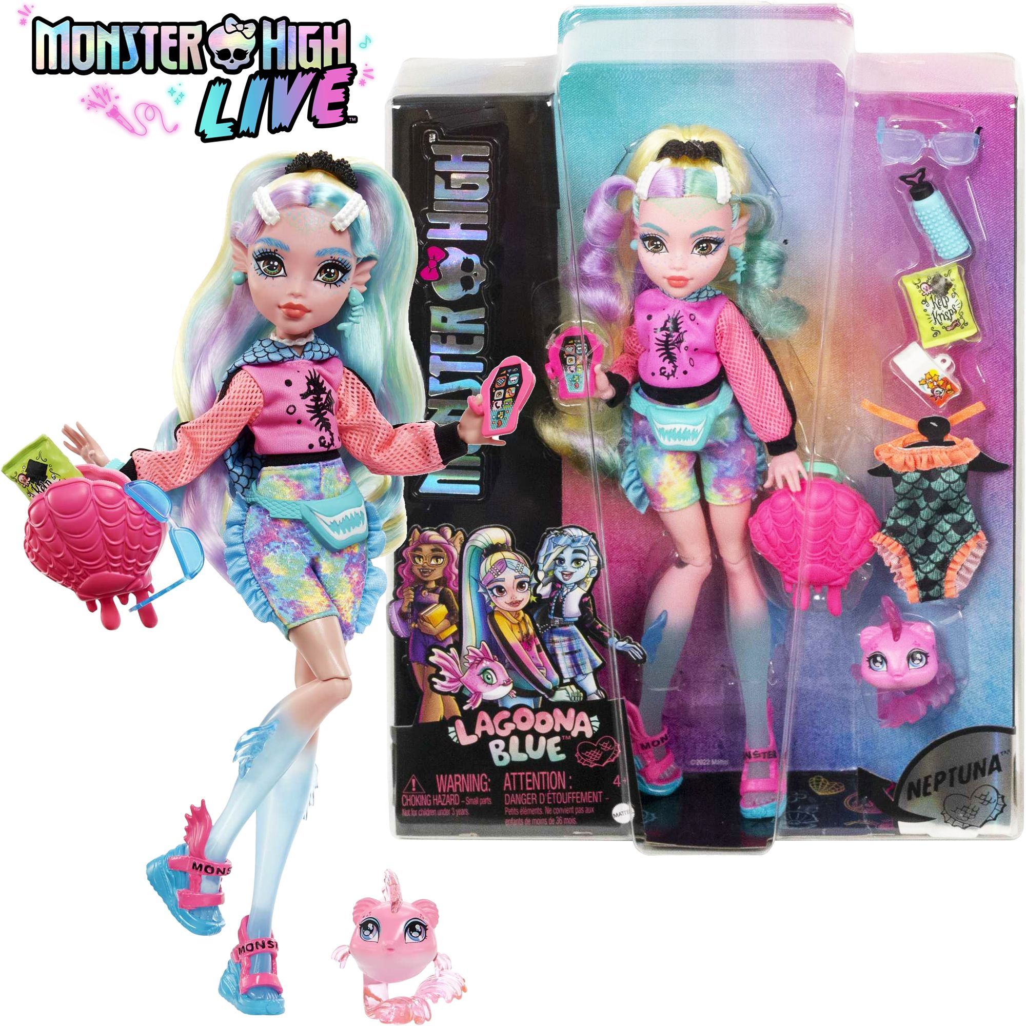 Monster High Кукла Лагуна Блю с питомцем и аксессуарами - купить с  доставкой по выгодным ценам в интернет-магазине OZON (1322017222)