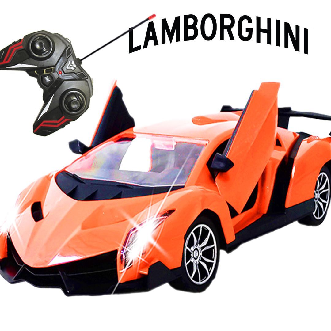 Большая машинка на пульте управления Lamborghini (Ламборгини), 1:16, цвет  оранжевый - купить с доставкой по выгодным ценам в интернет-магазине OZON  (391089246)