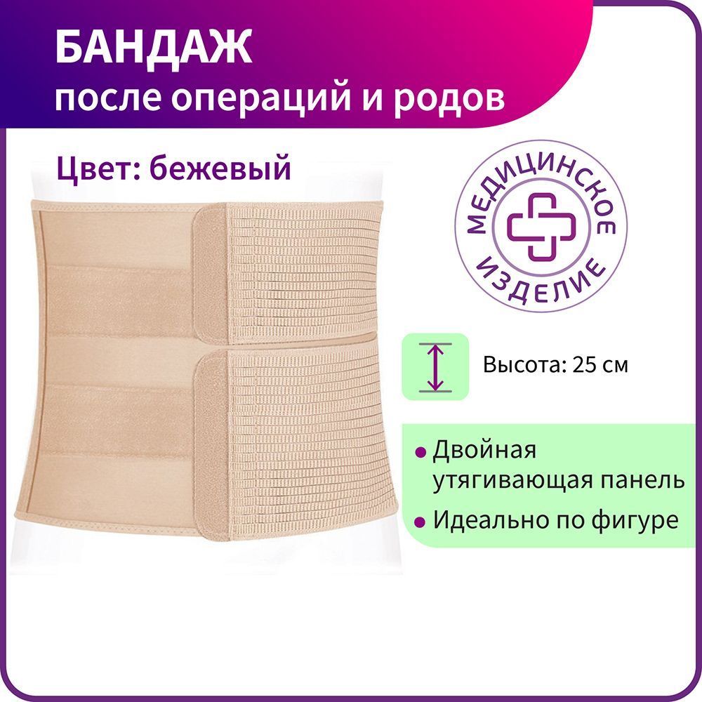 Бандаж послеоперационный на брюшную полость мужской, женский ПО-25Р купить на OZON по низкой цене (528600346)