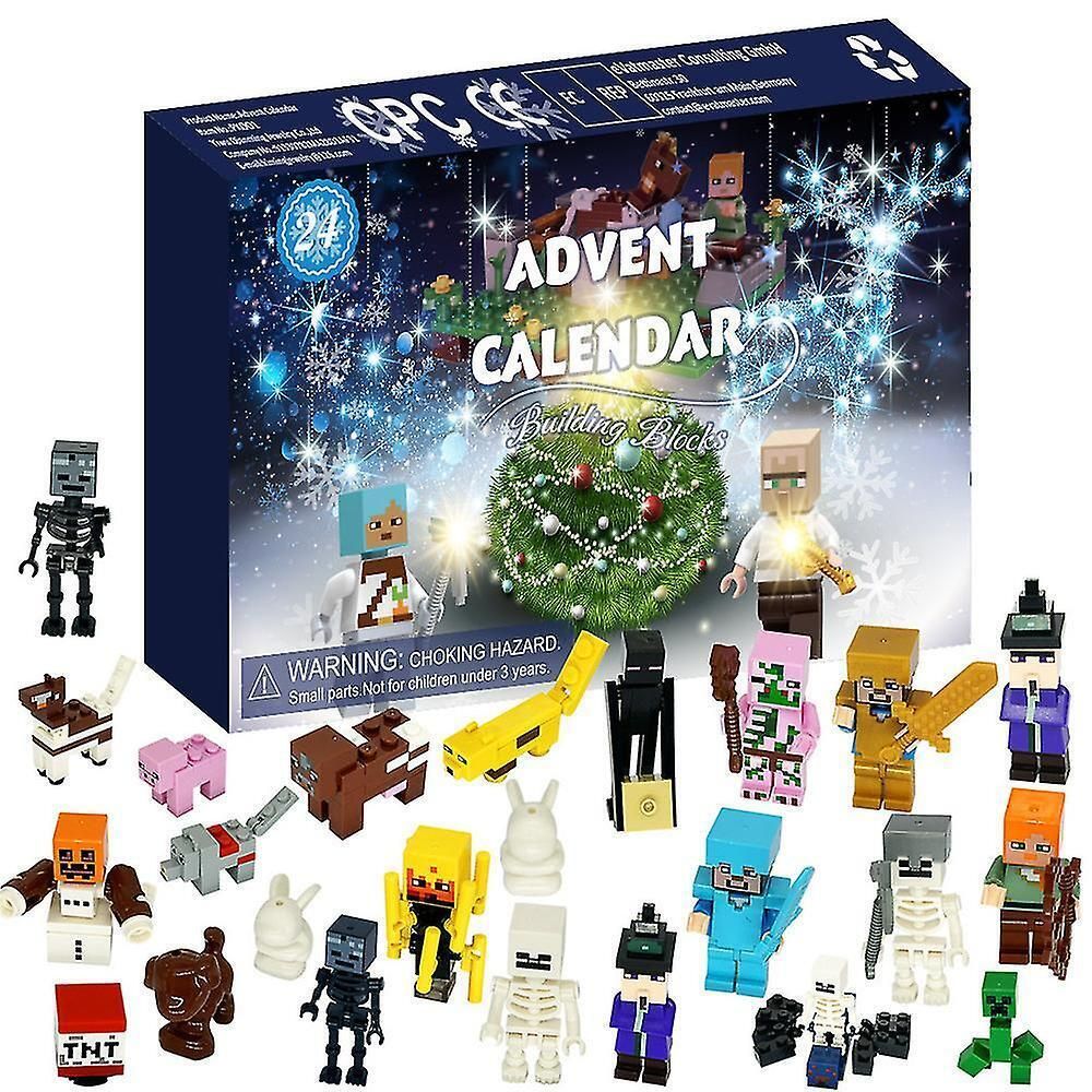 Рождественскийадвент-календарьна2023год,строительныеблокиMinecraft,фигурки,игрушки,Рождество,24дня