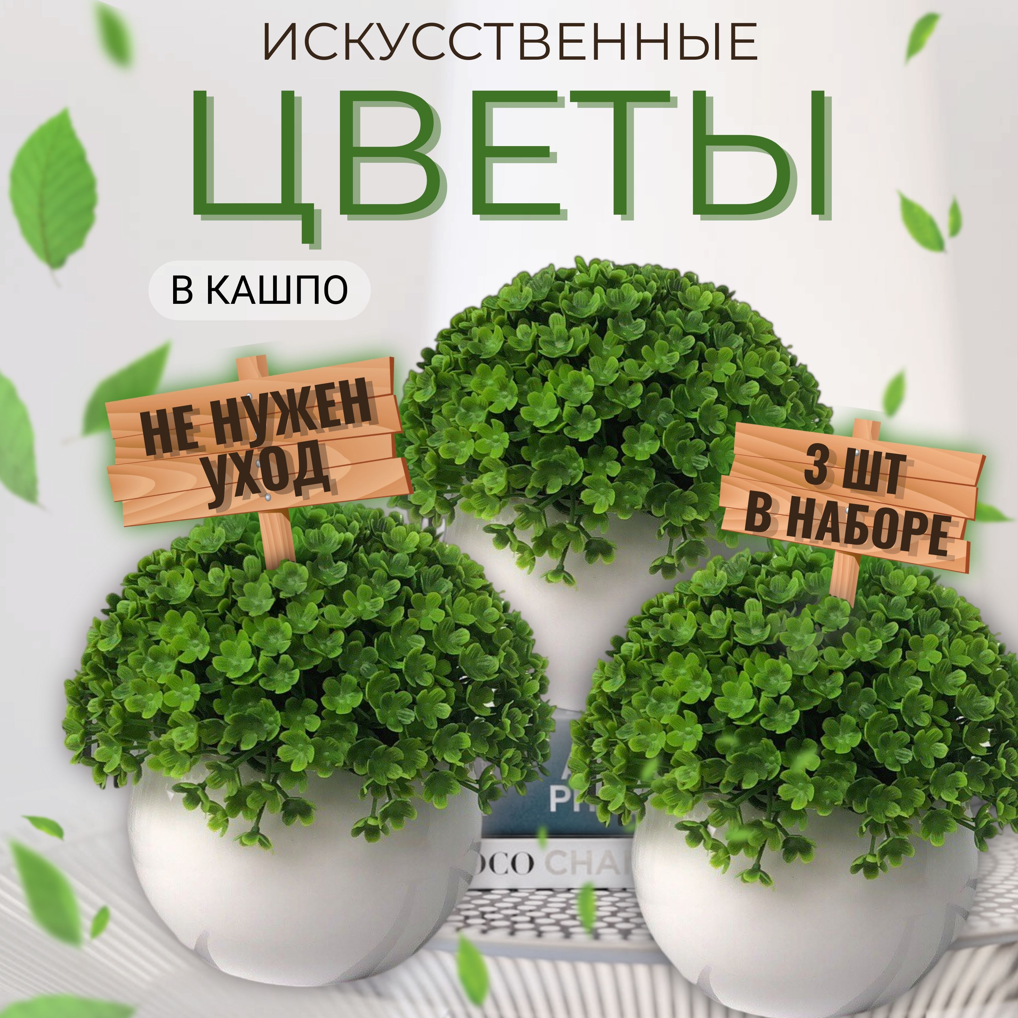 Самшит Искусственный в Кашпо – купить в интернет-магазине OZON по низкой  цене