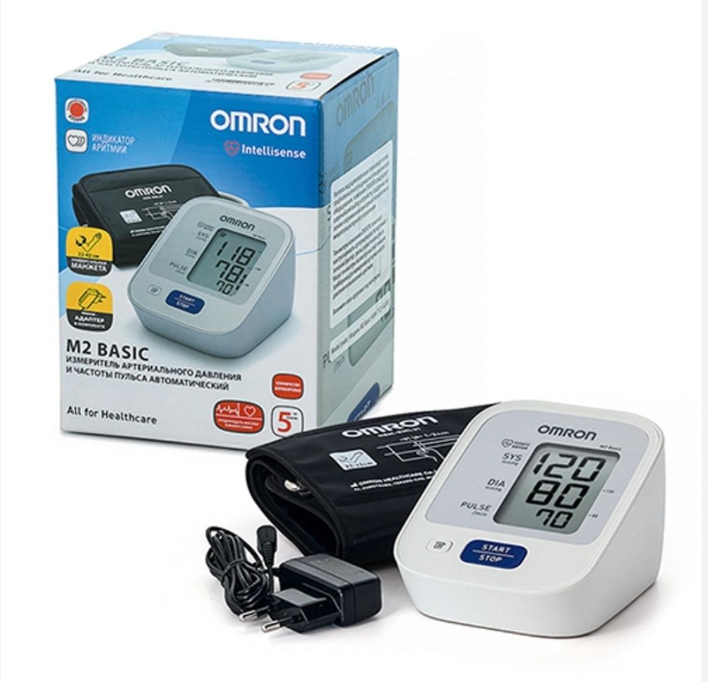 Тонометр omron 22 42. Тонометр Омрон Басик м 2. Тонометр автомат Omron m2 Basic с адаптером. Адаптер Омрон для тонометра автомат м2 Базик. Omron m2 Basic [hem-7121-ALRU].