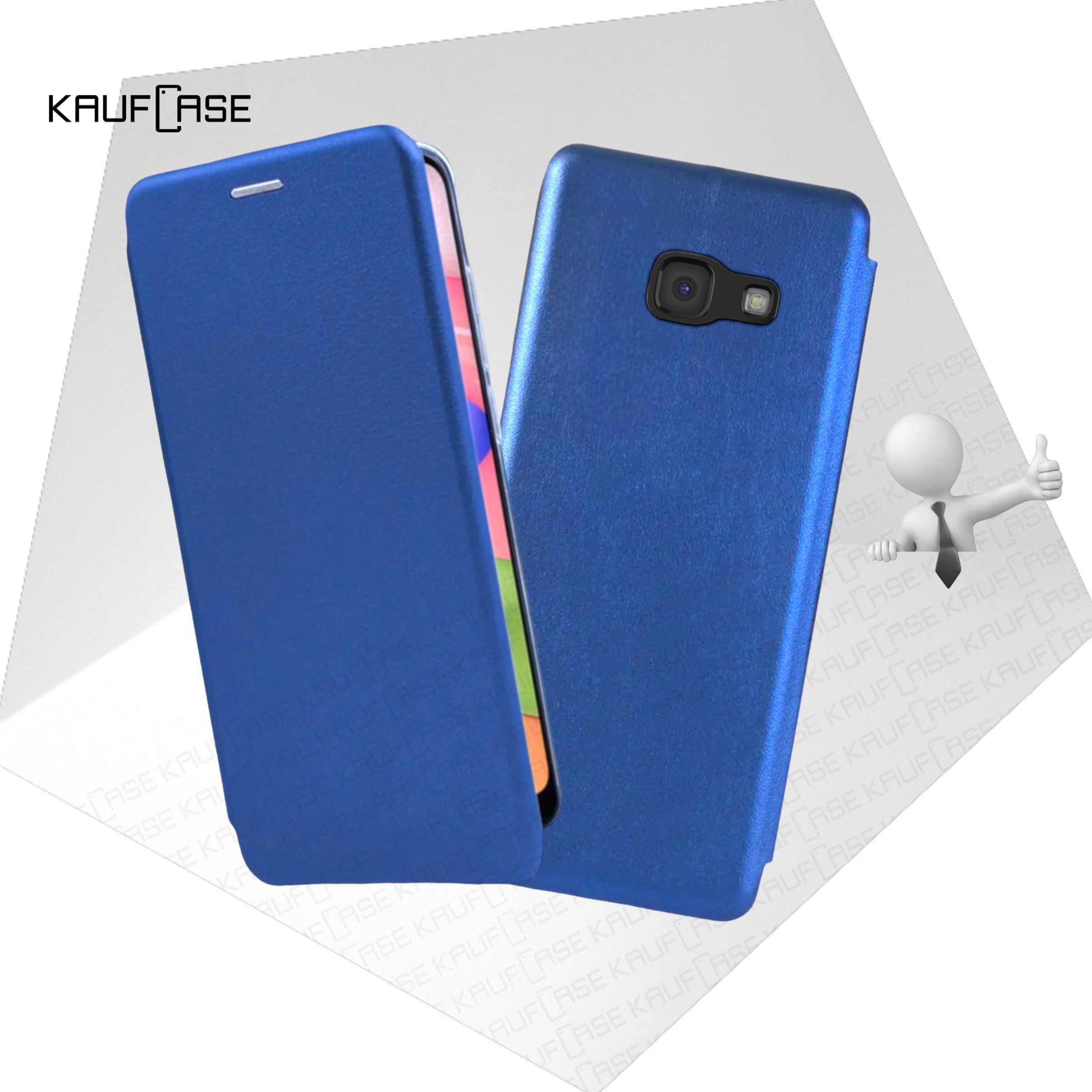 Чехол книжка KaufCase для телефона Samsung A7 2017 (A720) (5.7"), синий. Трансфомер
