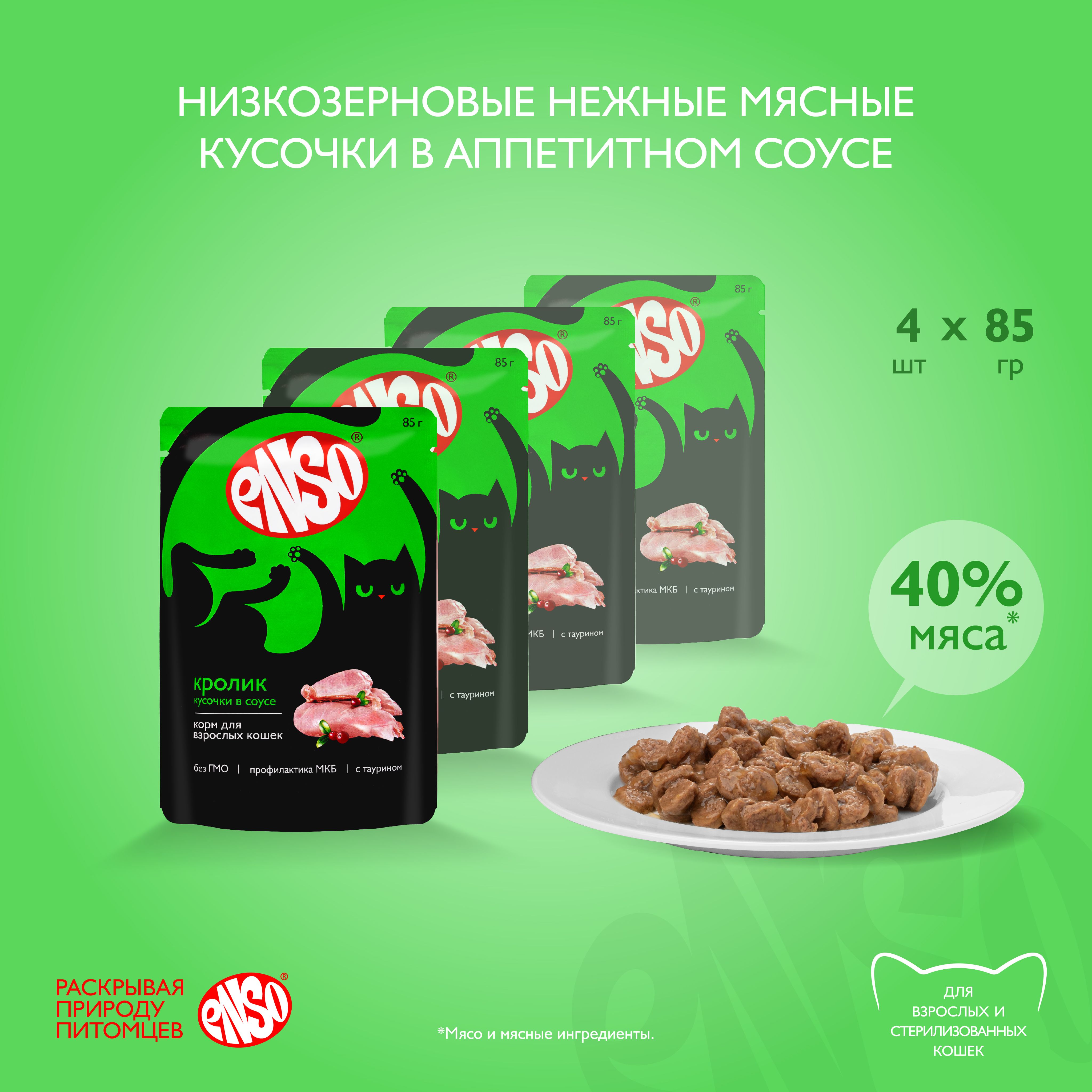Влажные корма для кошек ENSO – купить в интернет-магазине OZON по ...