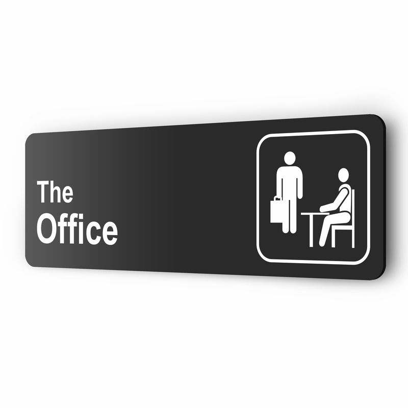 ТабличкапосериалуTheOffice,шуточнаяприкольнаятабличканадверьистенучерная,дляофисаидома,серияCOSMOFUN,30х10см,АйдентикаТехнолоджи