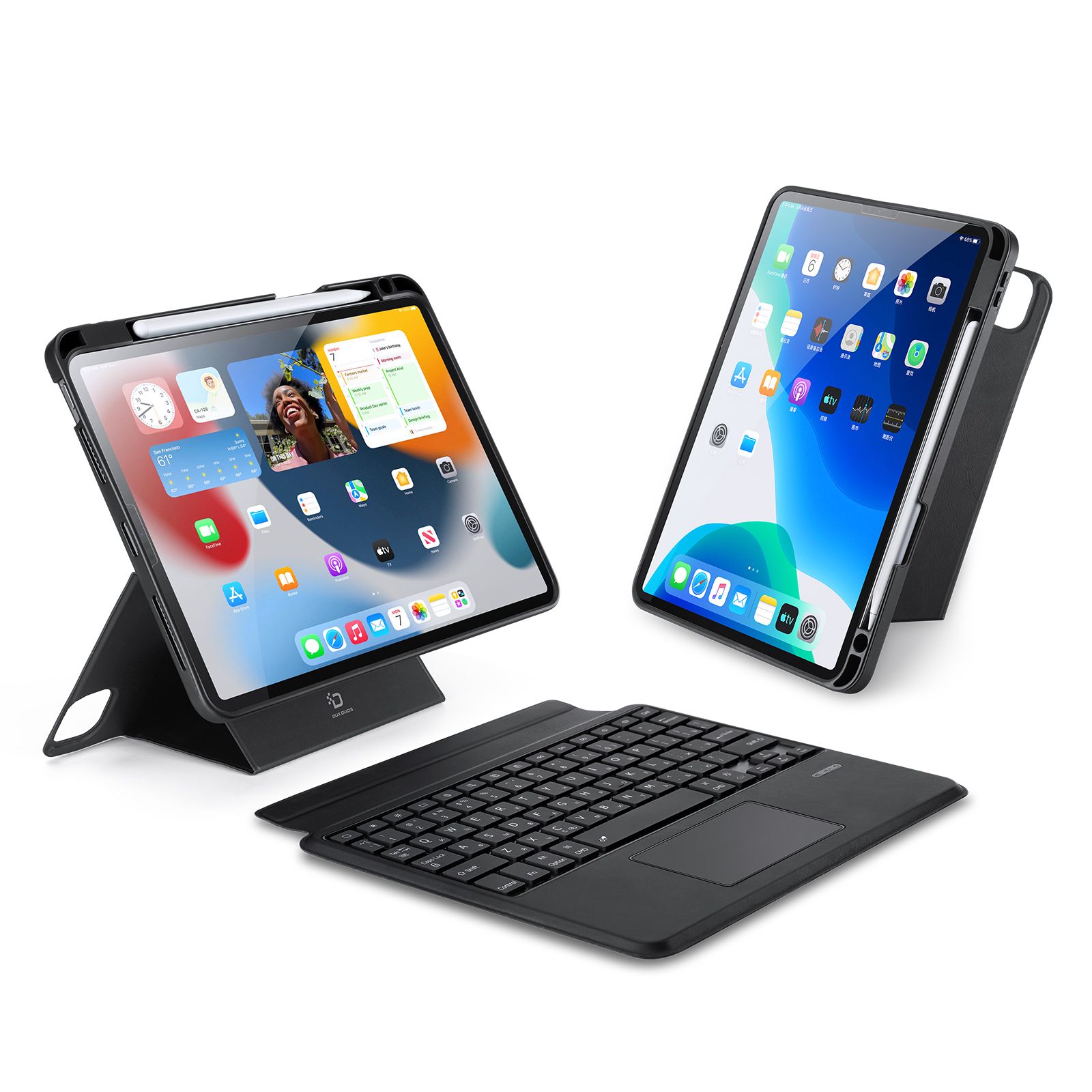 Чехол с русской клавиатурой Dux Ducis DK Series для iPad Air 4 /5, iPad Pro  11 (2018, 2020, 2021, 2022) черная