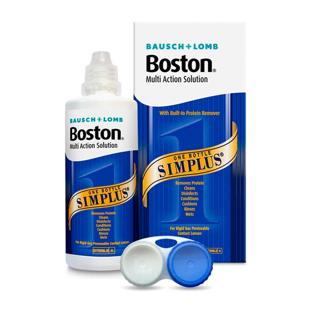 Раствор для жестких газопроницаемых контактных линз BAUSCH+LOMB Boston SIMPLUS, многофункциональный энзимный #1