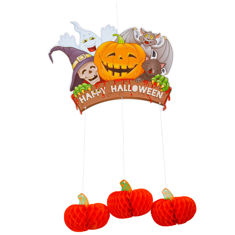 Подвеска Happy Halloween Тыквы 40 х 30см Хэллоуин Весёлая Затея #1