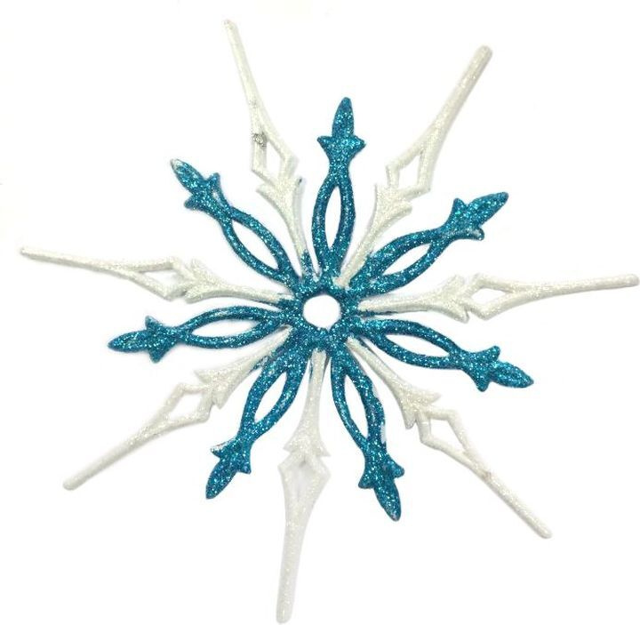 Новогоднее подвесное украшение Феникс-презент "Снежинка", цвет: белый, голубой  #1