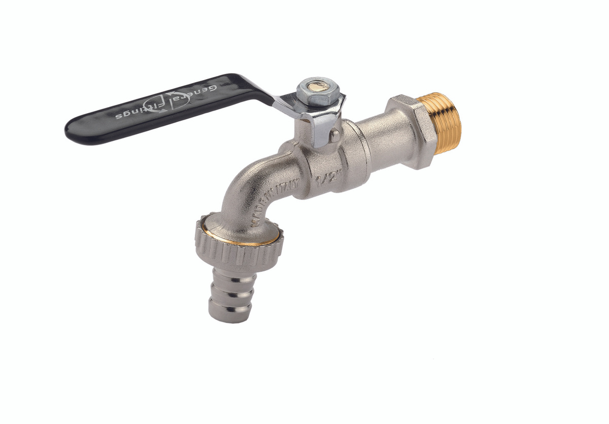 Кран шаровый General Fittings 1/2\" НР штуцер для шланга купить по ...