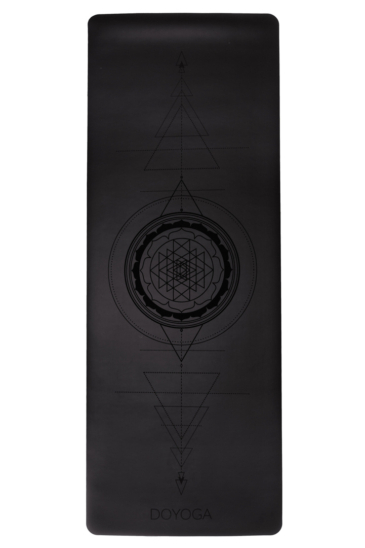 Нескользящий коврик для йоги SRI YANTRA BLACK из натурального каучука и полиуретана, размер 1850х680х4 #1