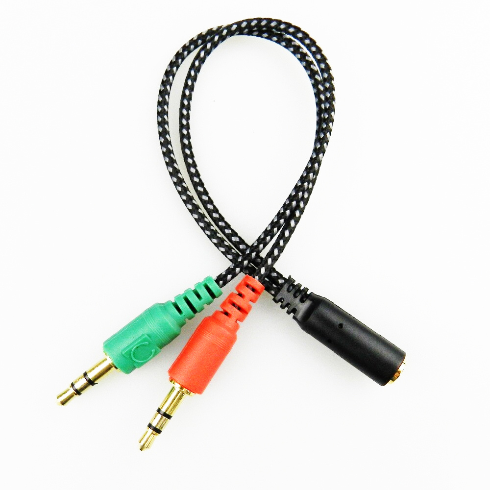 Кабель Mini Jack 3.5 мм 4pin на микрофон и наушники 2 x Mini Jack 3.5мм .