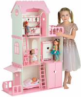 Кукольный домик с мебелью Vallery -&#34;Жемчужина&#34; (135х90х35см) ваниль-роза . Спонсорские товары