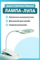 Энергоэффективная лампа-лупа с диодной подсветкой. 2 линзы, бестеневая, с компактной подставкой и удобной клипсой.. Спонсорские товары