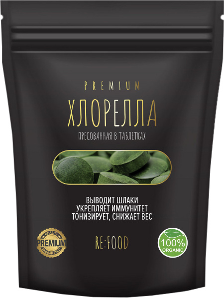 Хлорелла PREMIUM (Суперфуд "Chlorella" прессованная в таблетках), 50 ...