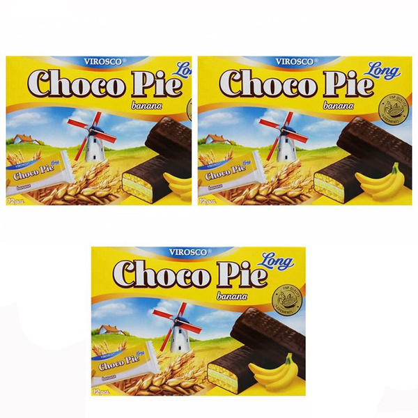 Печенье Choco Pie Long Банан Вироско (3 шт. по 216 г), Вьетнам купить