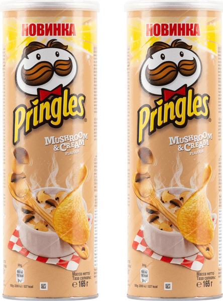 Чипсы Pringles Сметана/Белые грибы 165 г (комплект из 2 шт) - купить с ...