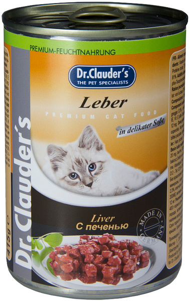 Консервы DR.CLAUDER'S для взрослых кошек с печенью в соусе 415 гр (415 ...