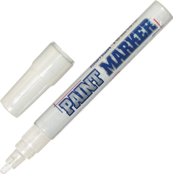 Маркер-краска лаковый (paint marker) MUNHWA, 4 мм, БЕЛЫЙ, нитро-основа ...