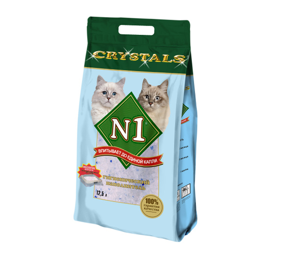№1 Crystals Силикагелевый наполнитель для кошек, 12.5л - купить с ...
