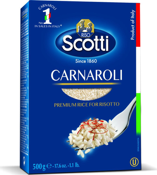 Рис Карнароли Riso Scotti, длиннозерный, шлифованный, 550г - купить с ...