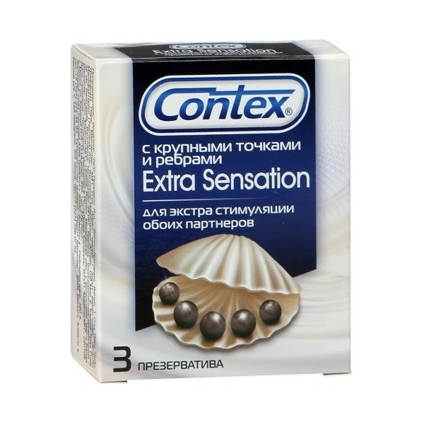 Презервативы Contex №3 Extra Sensation (с крупными точками и ребрами ...
