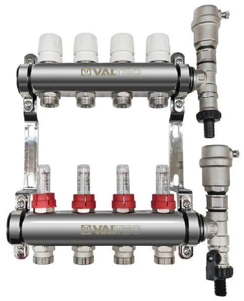 Коллекторная группа VALTEC VTc.589.EMNX 1" , 3 отвода 3/4", расходомер ...