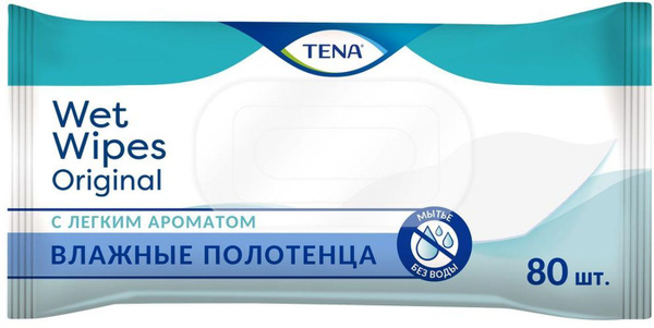Влажные полотенца Tena Wet Wipes Original, 80 шт - купить с доставкой ...