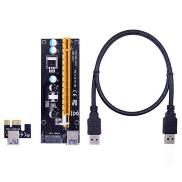 VER006 PCI-E Riser Card 006 PCIE 1X to 16X Extender 15Pin SATA Power ...