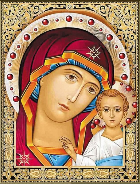 Алмазная мозаика на подрамнике 30x40 Полная выкладка. 30 х 40 : Дева ...