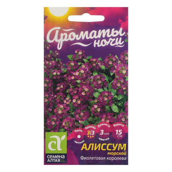 china цветов Алиссум Фиолетовая Королева, Сем. Алт, ц.п, 0,1 г 5 упаков ...