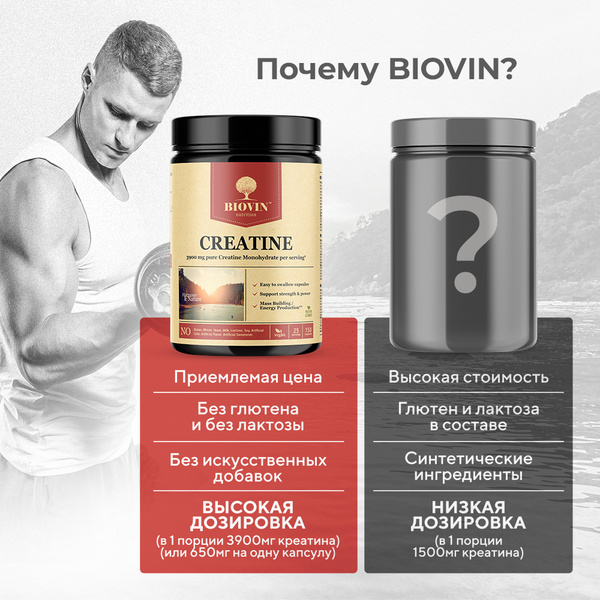 Biovin Креатин 150 капсул Creatine капсулы моногидрат спортивное ...