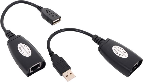 Кабель RJ-45 Ethernet, USB 2.0 USB-AM USB-AF RJ45, по витой паре до 45m ...