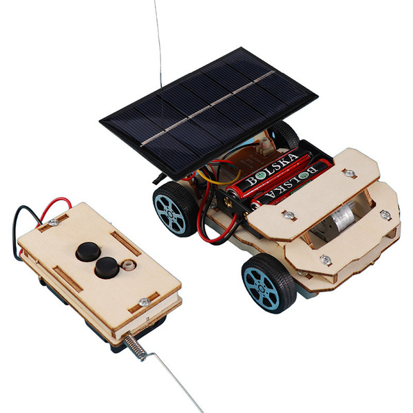 DIY handmade electric toy car wireless remote control racing car wooden