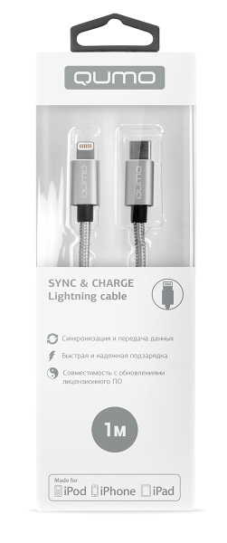 Кабель Apple Lightning QUMO USB Type-С-Lightning (1 м)_Apple Lightning ...