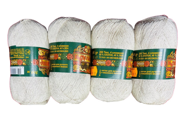 Нитка для ручного и машинного вязания "КУДЕЛЬНИЦА", упаковка 8 штук ...
