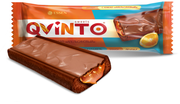 Конфеты QVINTO КВИНТО, печенье с какао, карамелью со вкусом апельсина и ...