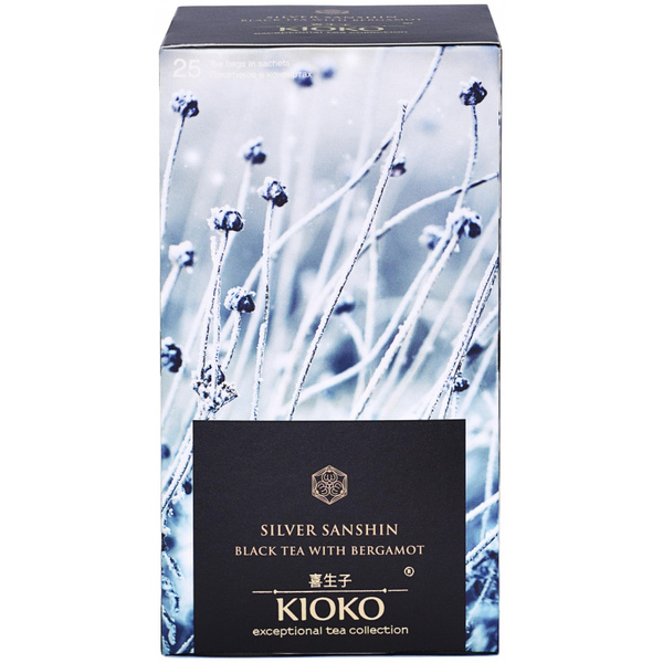 Чай KIOKO SILVER SANSHIN черный с ароматом бергамота, 25 пакетиков в ...