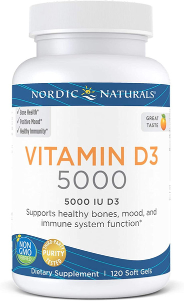 Nordic Naturals Витамин D3 5000 со вкусом апельсина - 120 капсул ...