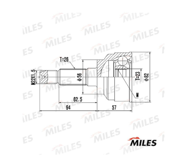 Miles шрус MAZDA 626 1.8/2.0D 87-97 нар.