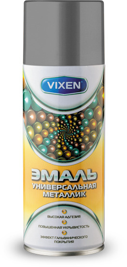 Аэрозольная краска Vixen эмаль акриловая универсальная металлик ...